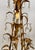 Hollywood Regency Mid 20th Century Hollywood Regency Gilt Tole Leaf & Crystal 5-Light Chandelier For Sale - Image 3 of 12