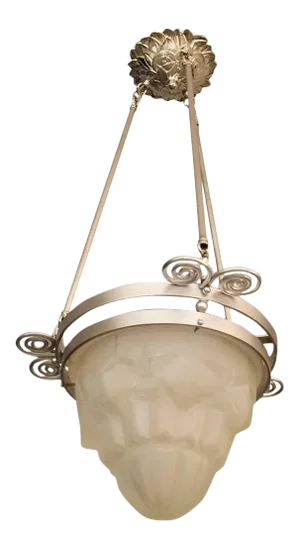 French Art Deco Degue Signed Chandelier