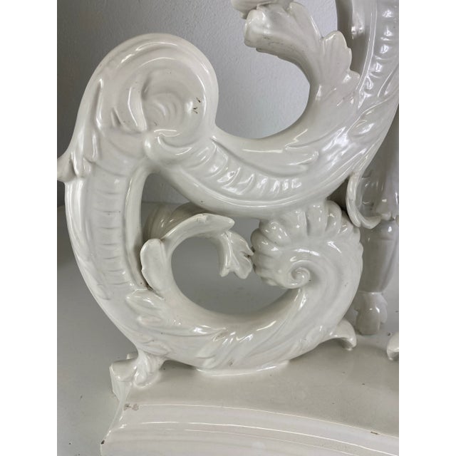 Magnificent Italian Mid Century Blanc De Chin Rococo Style Sculptural Planter For Sale - Image 11 of 12