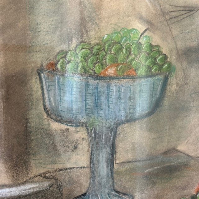 Mid 20th Century Mid-Century Original Still Life Pastel, Signed Hertz, Framed For Sale - Image 5 of 10