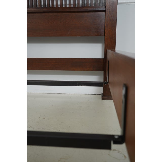 Brown Stickley Mission Oak King Size Spindle Bed For Sale - Image 8 of 16