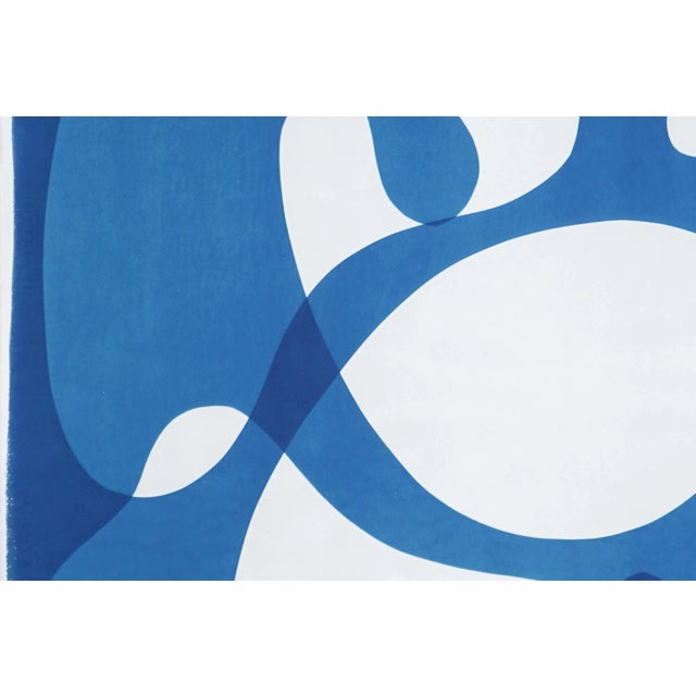Paper 2025, Mid Century Modern Shapes, Unique Handmade Cyanotype Print on Watercolor Paper by Kind of Cyan For Sale - Image 7 of 8