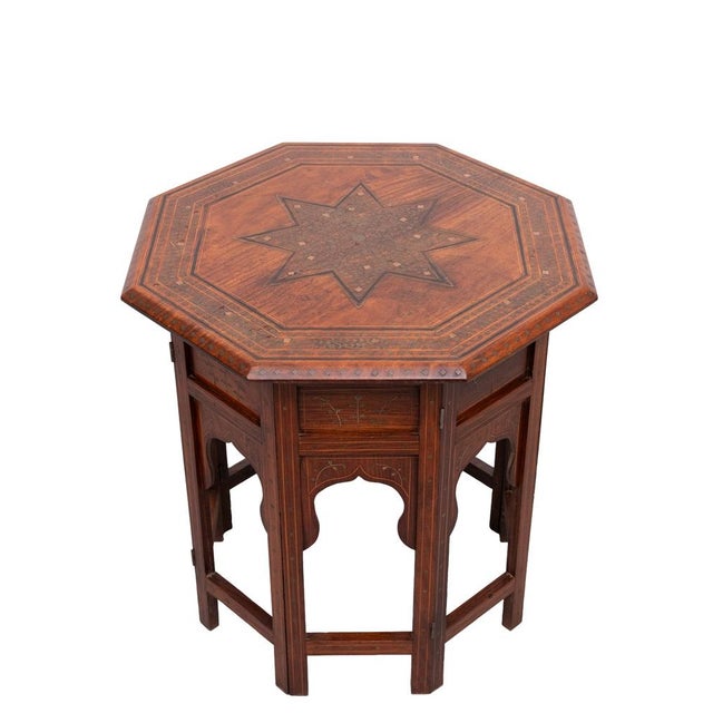 Anglo Indian Hoshiarpur Brass Inlaid Hardwood Coffee Table, 1900s For Sale - Image 3 of 10