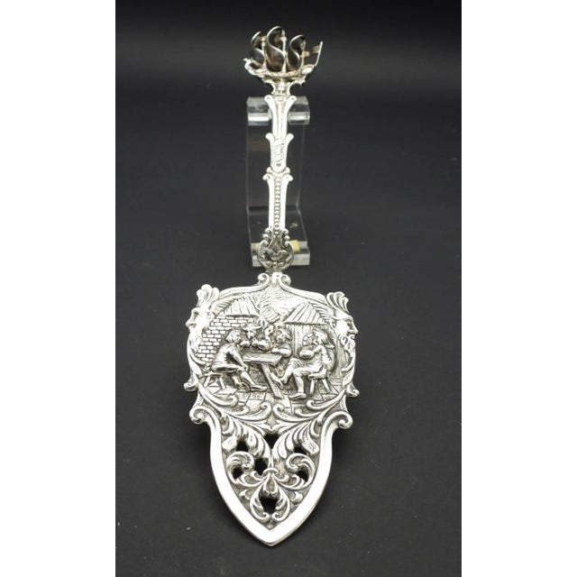 Metal Vintage Dutch Silver Plate Galleon Ship Pie Wedge Cake Server Wedding Cake Server For Sale - Image 7 of 9