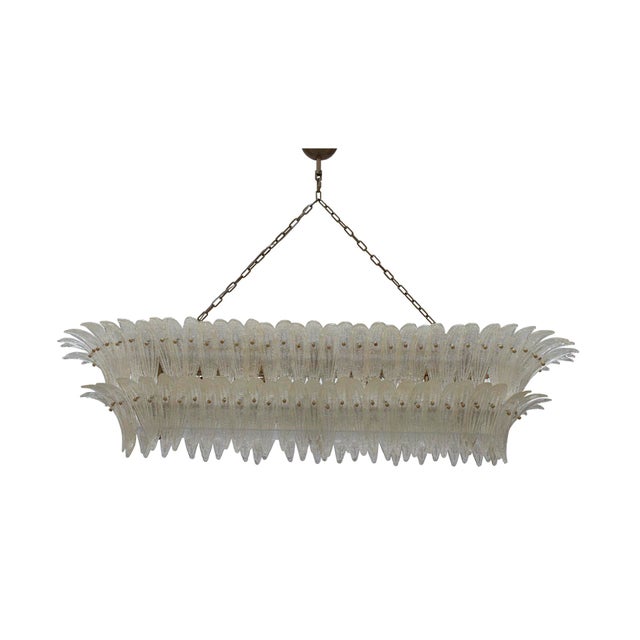 Mid-Century Modern Italian Suspension Lamp in Transparent Murano Glass and Brass For Sale - Image 13 of 13