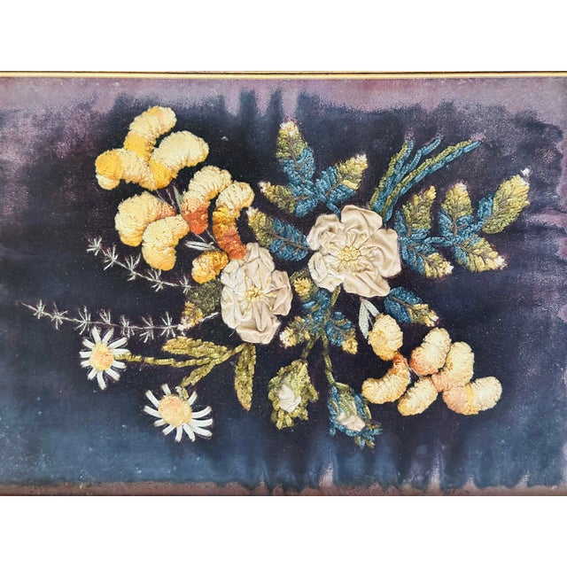 Black Vintage Textile Artwork, Framed For Sale - Image 8 of 8
