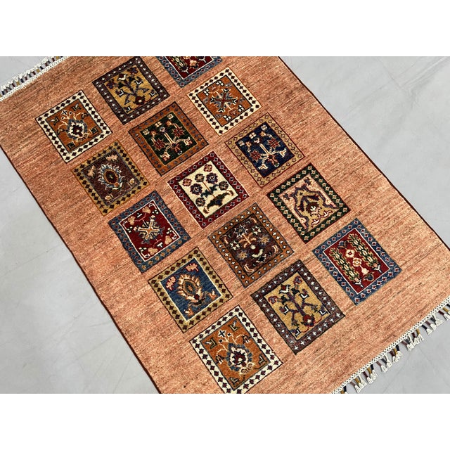 Bakhtiari Four Seasons Tree of Life Wool Rug in Terracotta, 2'10" X 4' For Sale - Image 4 of 11