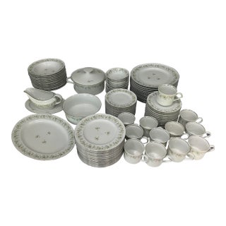 Forever Spring Fine China Dinnerware Service for 12 (89 Pieces Total) For Sale