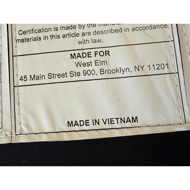 West Elm Drum Shaped Storage Ottoman, Sapphire For Sale - Image 9 of 12