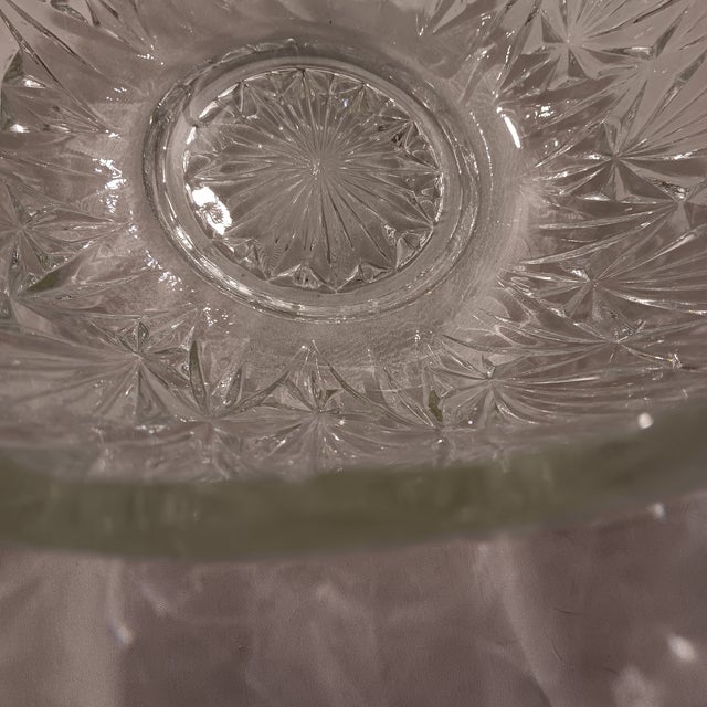 Vintage Large Cut Lead Crystal Bowl For Sale - Image 6 of 12