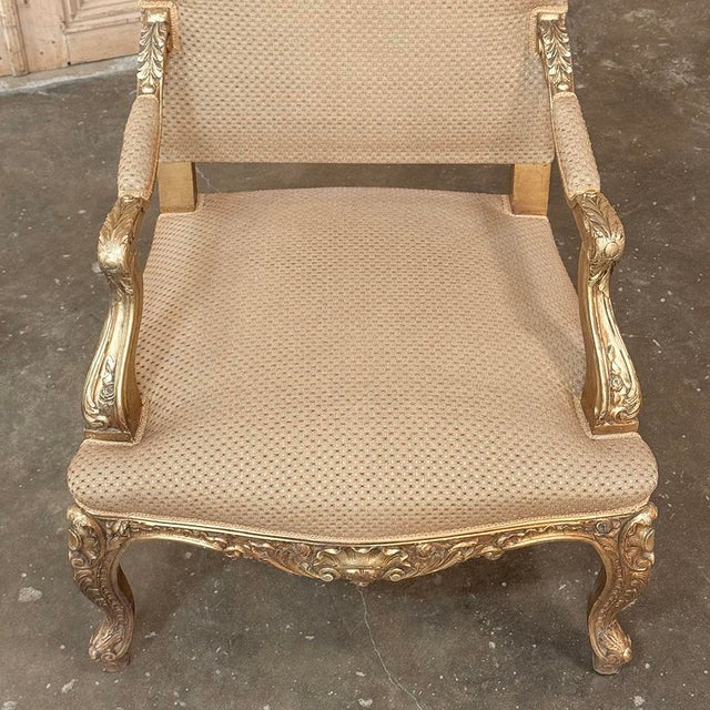 19th Century French Regence Giltwood Armchairs ~ Fauteuils For Sale - Image 11 of 18