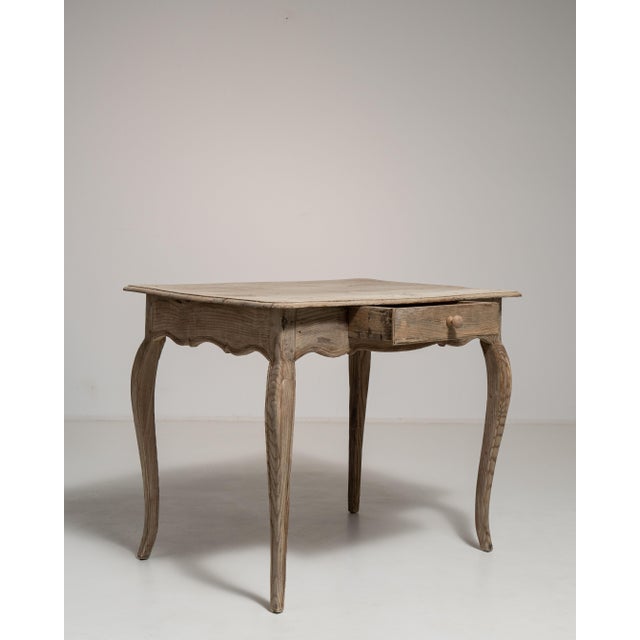 19th Century France Louis XV Antique White Oak Side Table For Sale - Image 13 of 15