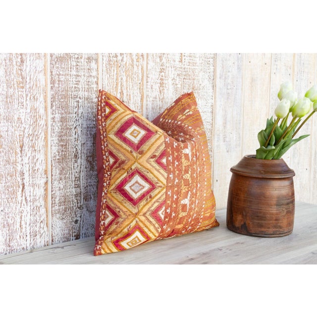 Indian Antique Indian Folk Pillow For Sale - Image 3 of 10
