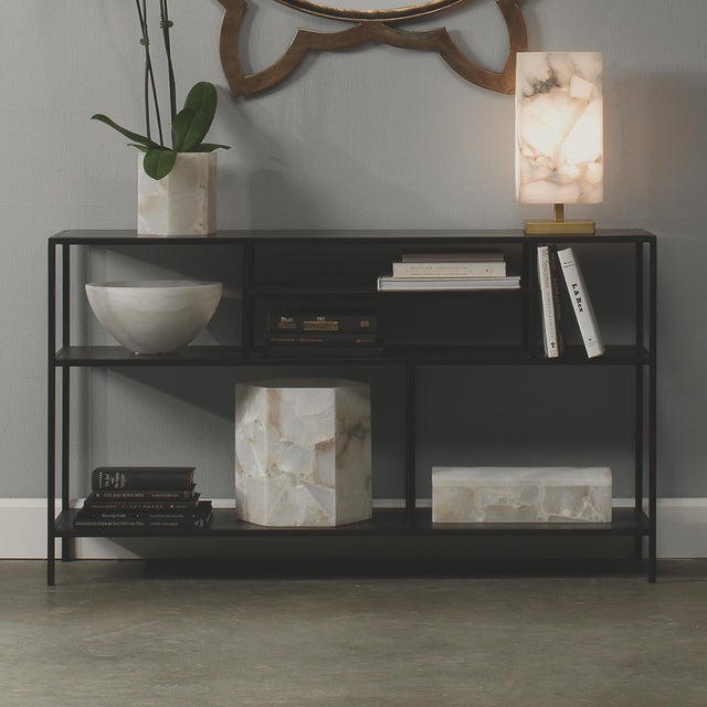 2020s Jamie Young Element Shelved Console Iron Table For Sale - Image 5 of 8