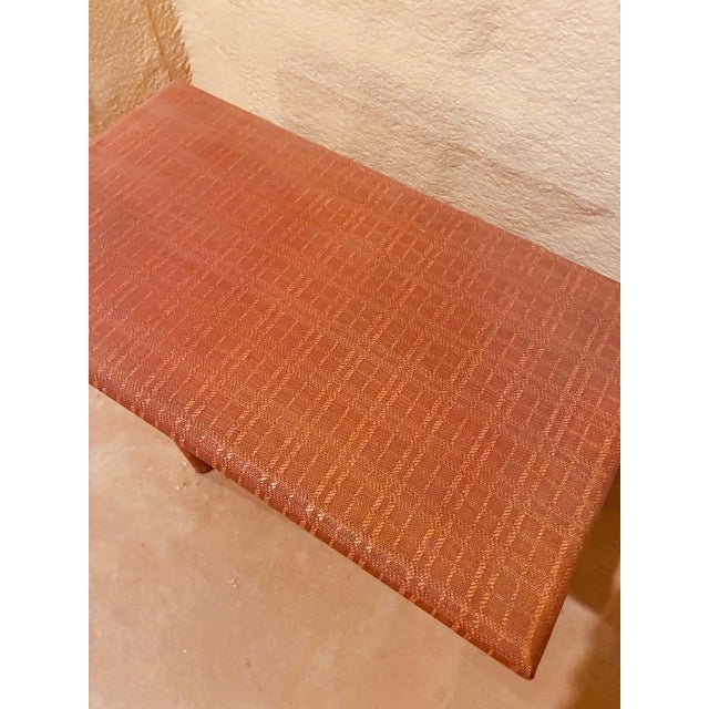 1970s Mid-Century Raffia Covered Side Table For Sale - Image 4 of 6