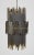 A brutalist metal pendant lamp with a cylindrical shape and irregular edges by Curtis Jeré. The main shape of the Tom...