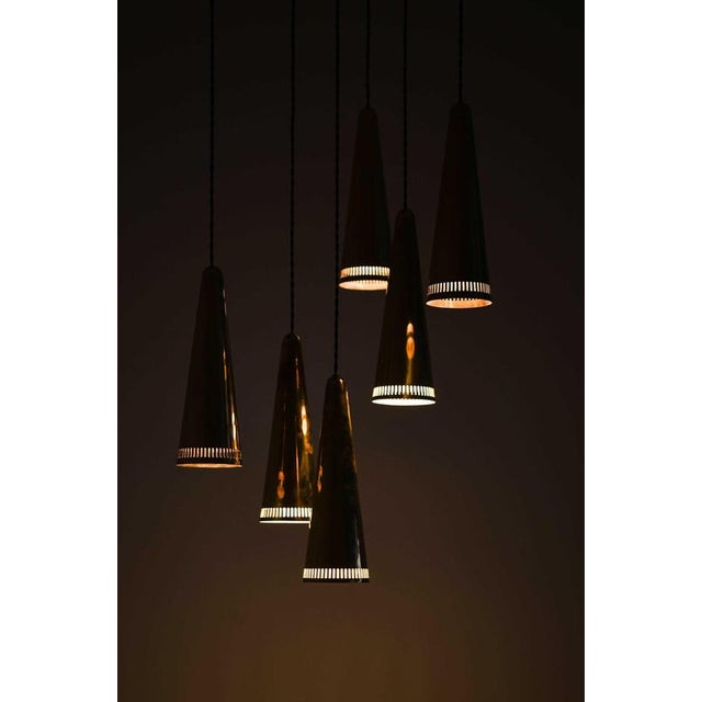 Scandinavian Modern Ceiling Lamp in Brass by Mauri Almari, 1950s For Sale - Image 9 of 12