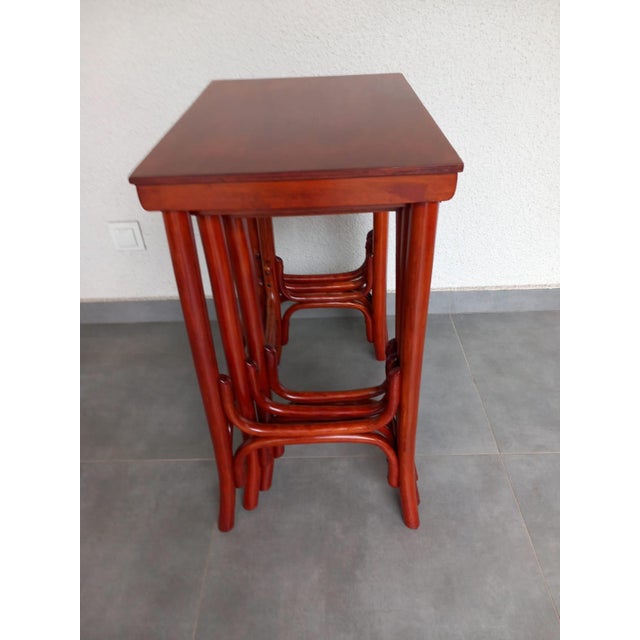 Vintage Nesting Tables by Poland Krakow, 1930s, Set of 3 For Sale - Image 5 of 10
