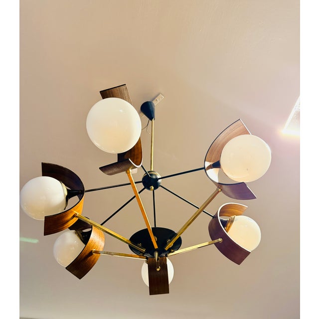 1950s Space Age Chandelier from Stilnovo Milano, 1950 For Sale - Image 5 of 7