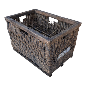 Early 20th-Century French J. Damoy Wicker Wine Crate