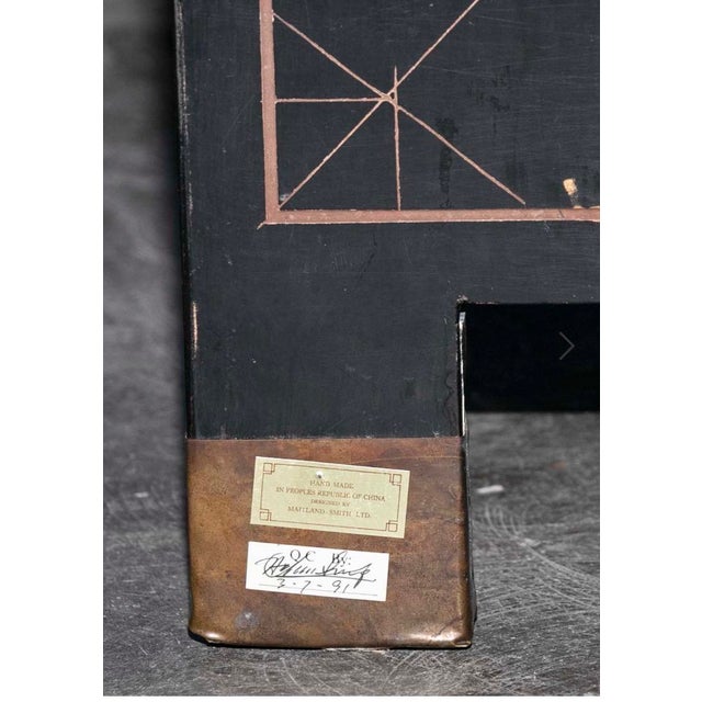 Black Maitland Smith Coromandel Chinoiserie Eight Panel Screen For Sale - Image 8 of 15