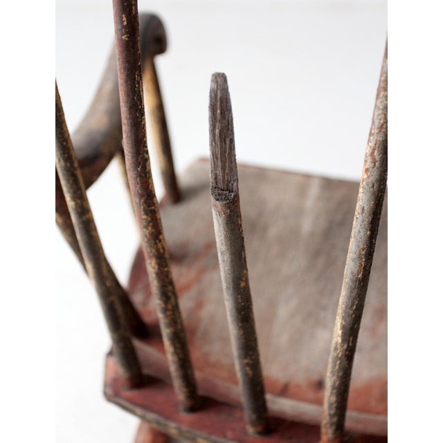 Antique American Windsor Rocking Chair Primitive For Sale - Image 10 of 17
