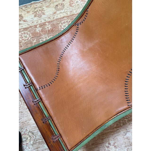 Circa 1980's Ramon Castellano for Kalma Bamboo + Leather Collapsible Chair For Sale - Image 12 of 14