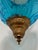 English 19th Century English Blue Glass Bell Jar Hanging Lantern For Sale - Image 3 of 7