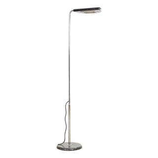 Mid Century Mezzaluna Black Floor Lamp by Bruno Gecchelin For Sale