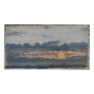 Miguel Tusquellas Corbella, Cloud Study Under a Full Moon, 20th Century, Oil Painting For Sale