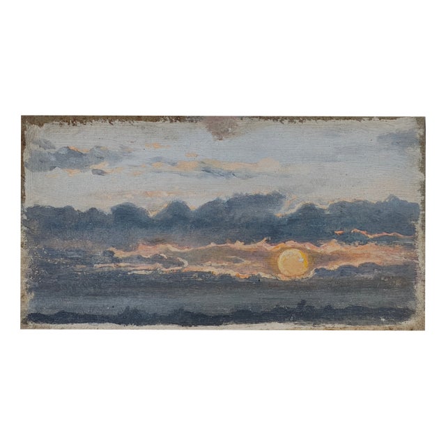 Miguel Tusquellas Corbella, Cloud Study Under a Full Moon, 20th Century, Oil Painting For Sale