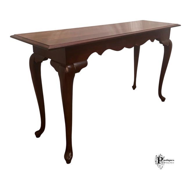 Brown Vintage Chippendale Style Mahogany Finish Console Table For Sale - Image 8 of 9