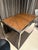 Custom Amalfi Desk 45”W x 28”D x 30H” Metal: Hammered Polished Nickel Finish: Shale Walnut Full Fill High Polish