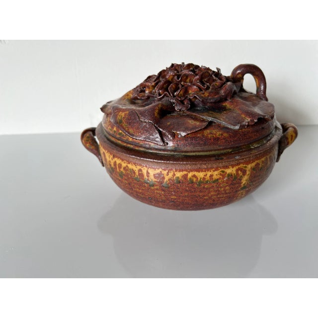 Ceramic Mid Century Modern Stoneware Studio Pottery Lidded Casserole/ Sold For Sale - Image 7 of 13