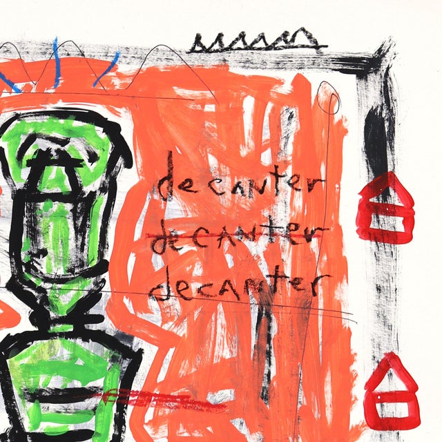 2020s Pour Decanter - Original Pop Street Art Acrylic Painting on Newspaper by Gary John For Sale - Image 5 of 6