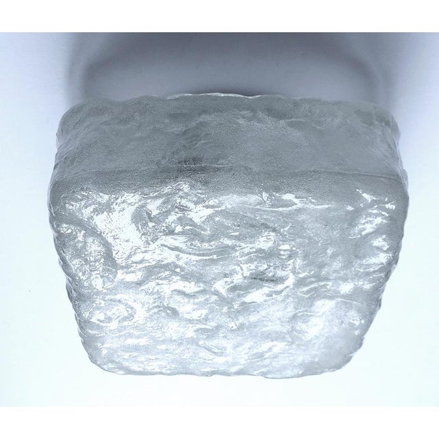 Vintage Brutalist Glass Ceiling Light from Honsel For Sale - Image 12 of 13