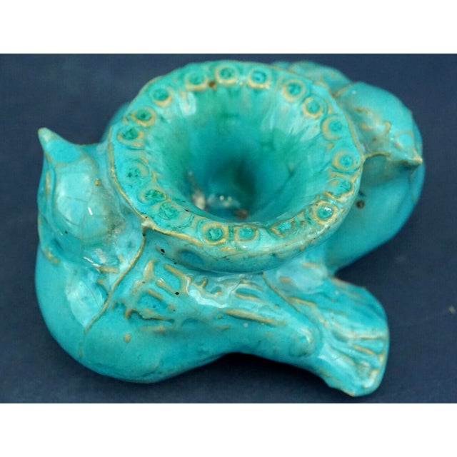 20th Century Majolica Bird Sculpture Candleholders from Domenico Matteucci, Italy, 1940s, Set of 2 For Sale - Image 14 of 18