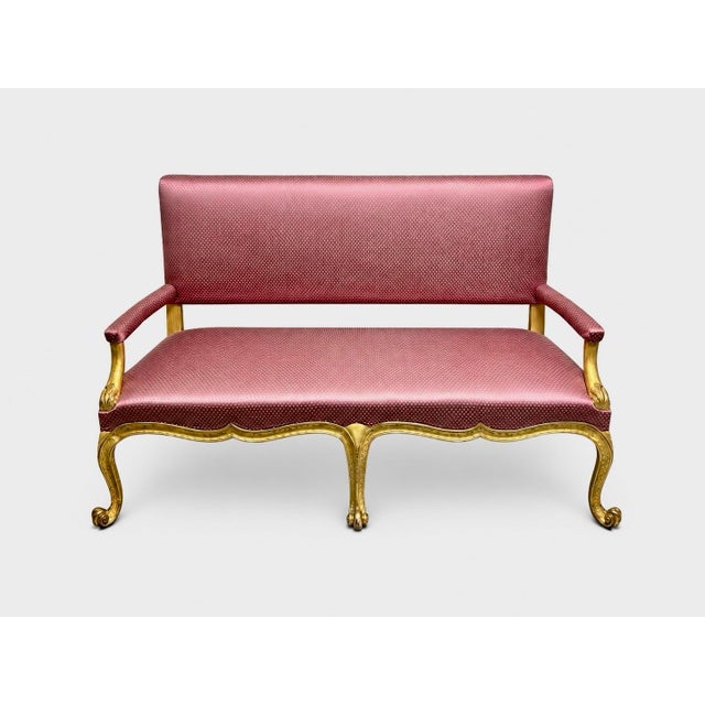 French Mid 20th Century French Louis XV Style Settee Chair For Sale - Image 3 of 4