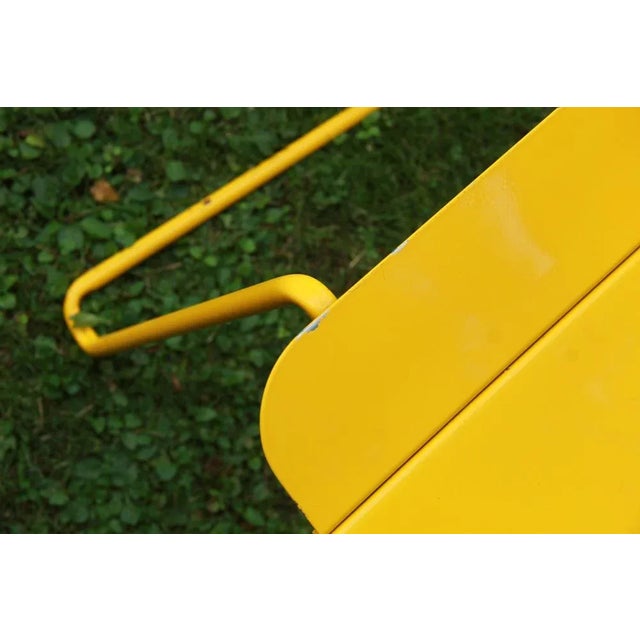 1980s Vintage Italian Yellow Metal Chair, 1980s For Sale - Image 5 of 7