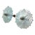 19th Century Boston & Sandwich White Blue Opalescent Glass Flower Drapery Tiebacks Pair For Sale