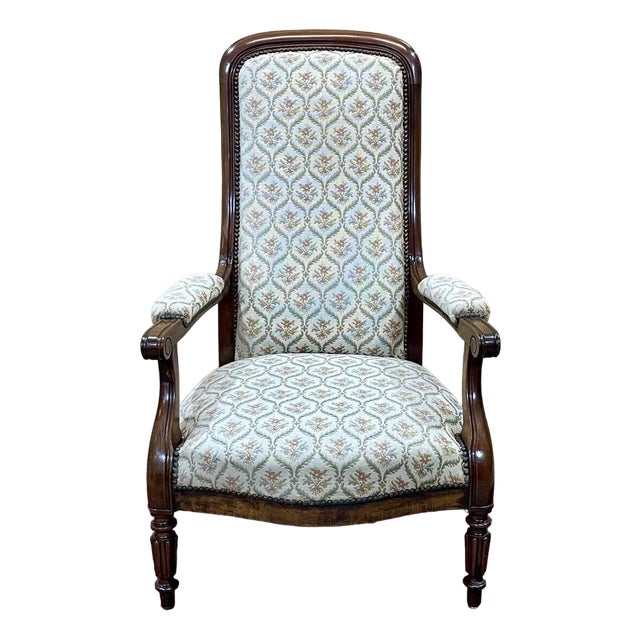 Antique Voltaire Armchair in Walnut, 1800s For Sale