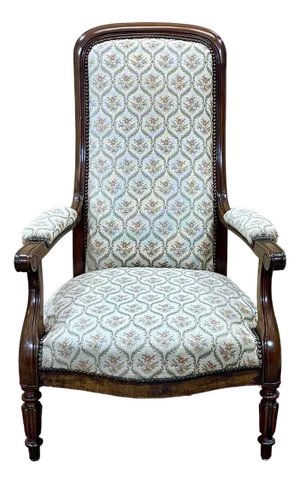 Antique Voltaire Armchair in Walnut, 1800s