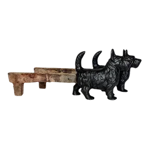 1930s Pair Full Bodied Dog Andirons