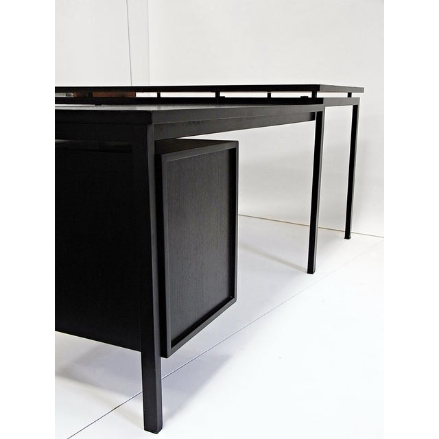 Writing Desk with Typewriter Desk in Black Stained Oak by Herbert Hirche for Christian Holzäpfel KG, Germany, 1960s For Sale - Image 9 of 18