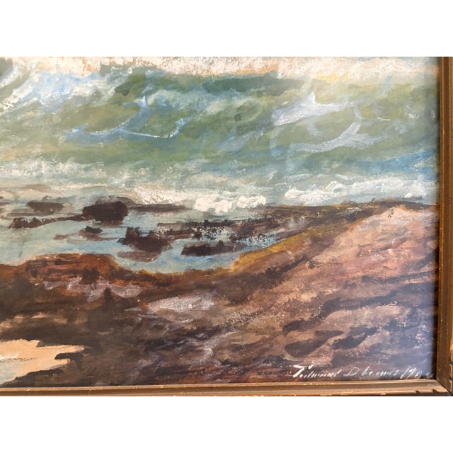 Matched Pair of 1909 Watercolors by Edmund Darch Lewis (1835–1910) | Hudson River School Artist's Seascapes For Sale - Image 11 of 12