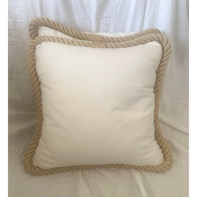 Textile Pair of Large Coastal Rope Down Filled Pillows For Sale - Image 7 of 9