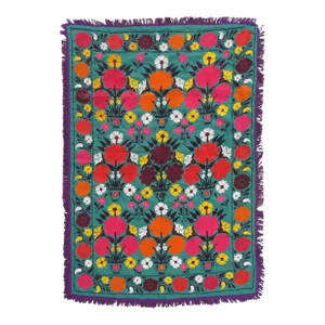 Late 20th Century Suzani Style Textile, Colorful and Floral Print