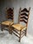 French Country Vintage Pair of French Country Ladder Back Rush Seat Chairs For Sale - Image 3 of 12