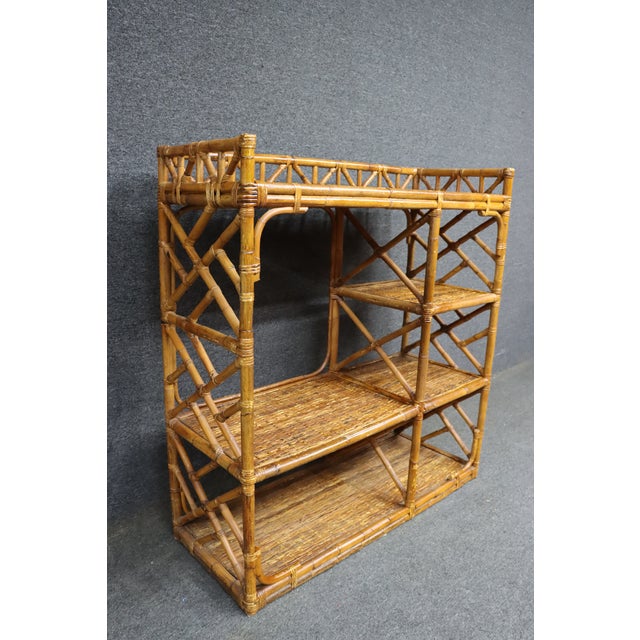 Mid-Century Bamboo Fern Stand Étagère For Sale - Image 4 of 8