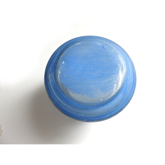 Mid 19th Century Pair of Victorian Hand-Painted Blue Glass Perfume Bottles With Provenance Note Late 19th Century For Sale - Image 5 of 12